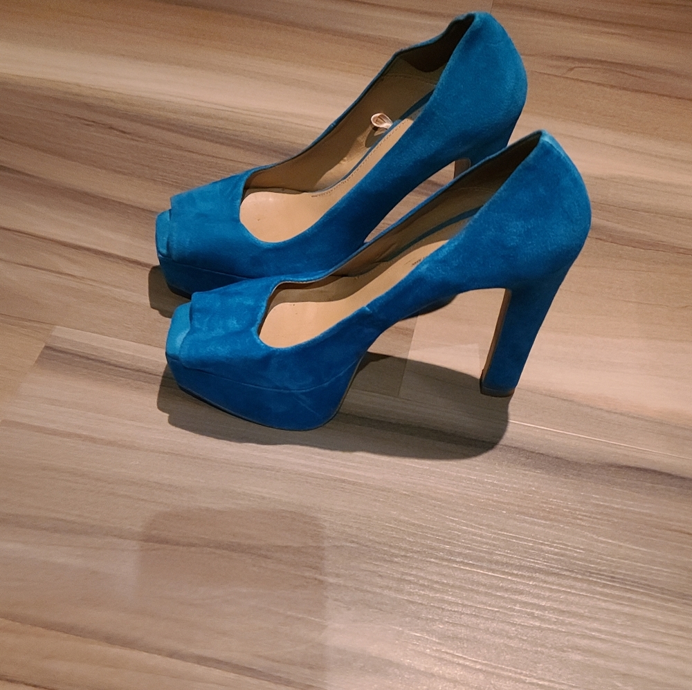 Suede Zara platform heels